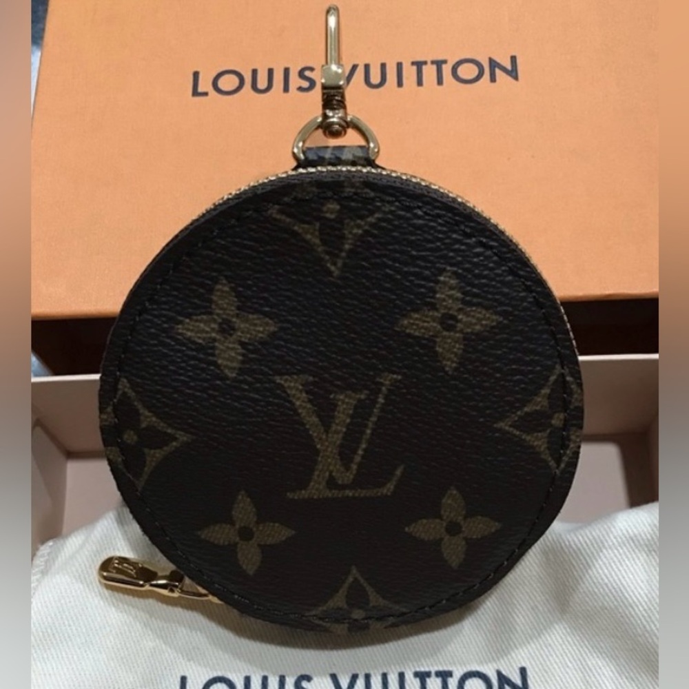 Louis Vuitton Monogram Round Coin Purse with Hook